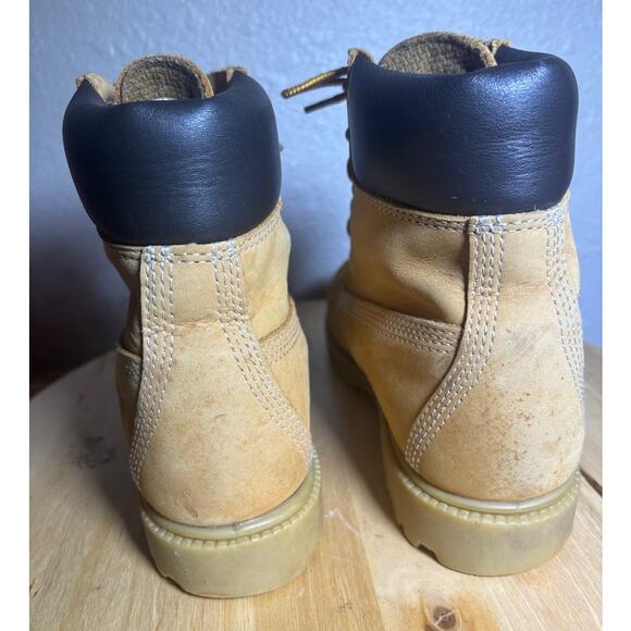 Womens Size 8.5M Nubuck Tan 6" Timberland Boots 10317 Ortholite WorkHiking Boots - Picture 4 of 9